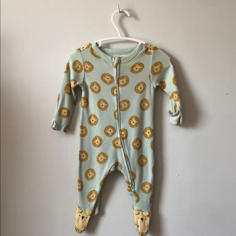 Old Navy Mint Green Lion Print Footed One-Piece